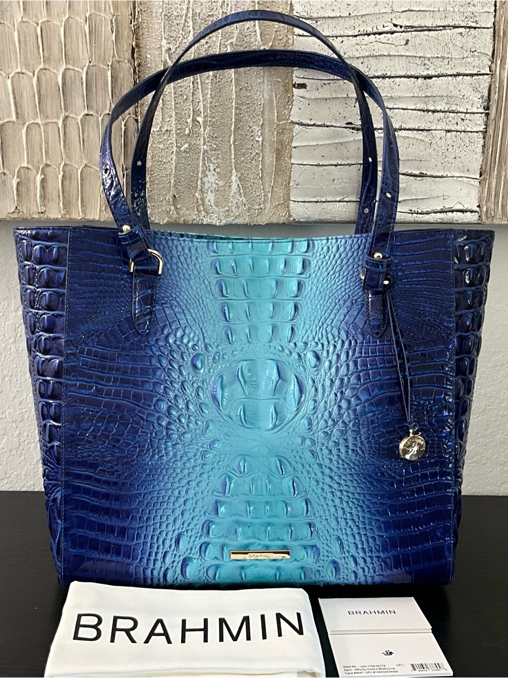 Brahmin April AFFINITY OMBRÉ MELBOURNE Tote Shoulder Bag w/2 Eyes